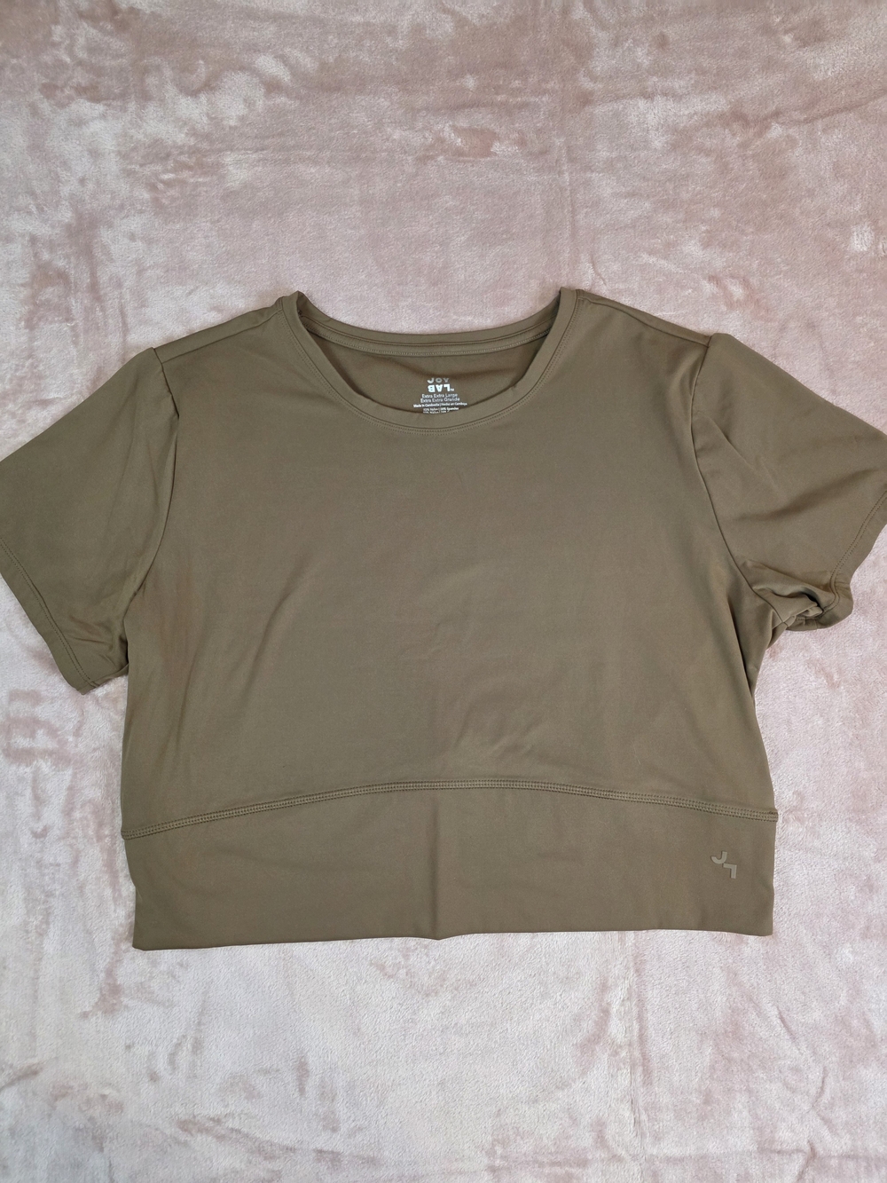 JoyLab Cropped Tee in Brown - Size XXL